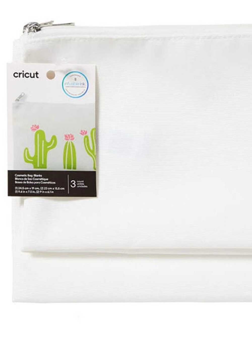 NWT 8 Packs > 48 total Cricut White Cosmetic Bags!